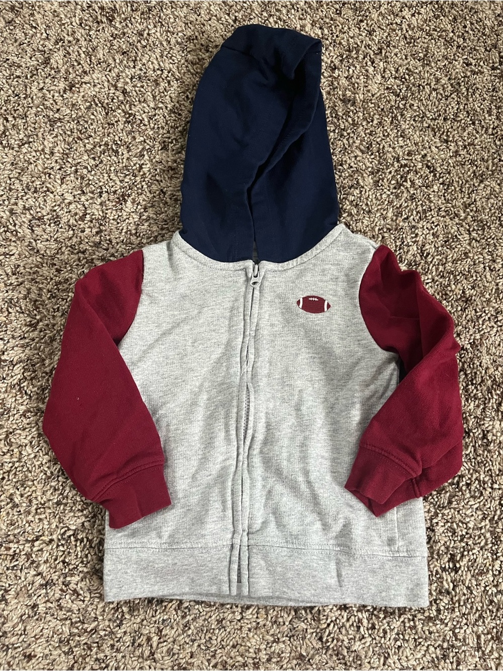 Carters Football Zip-up Sweatshirt- Size 18 months